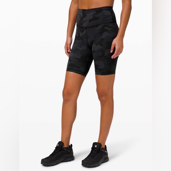 Lululemon Wunder Train High-Rise Shorts 8” Heritage 365 Camo Deep Coal Multi Sz8 - Picture 2 of 8